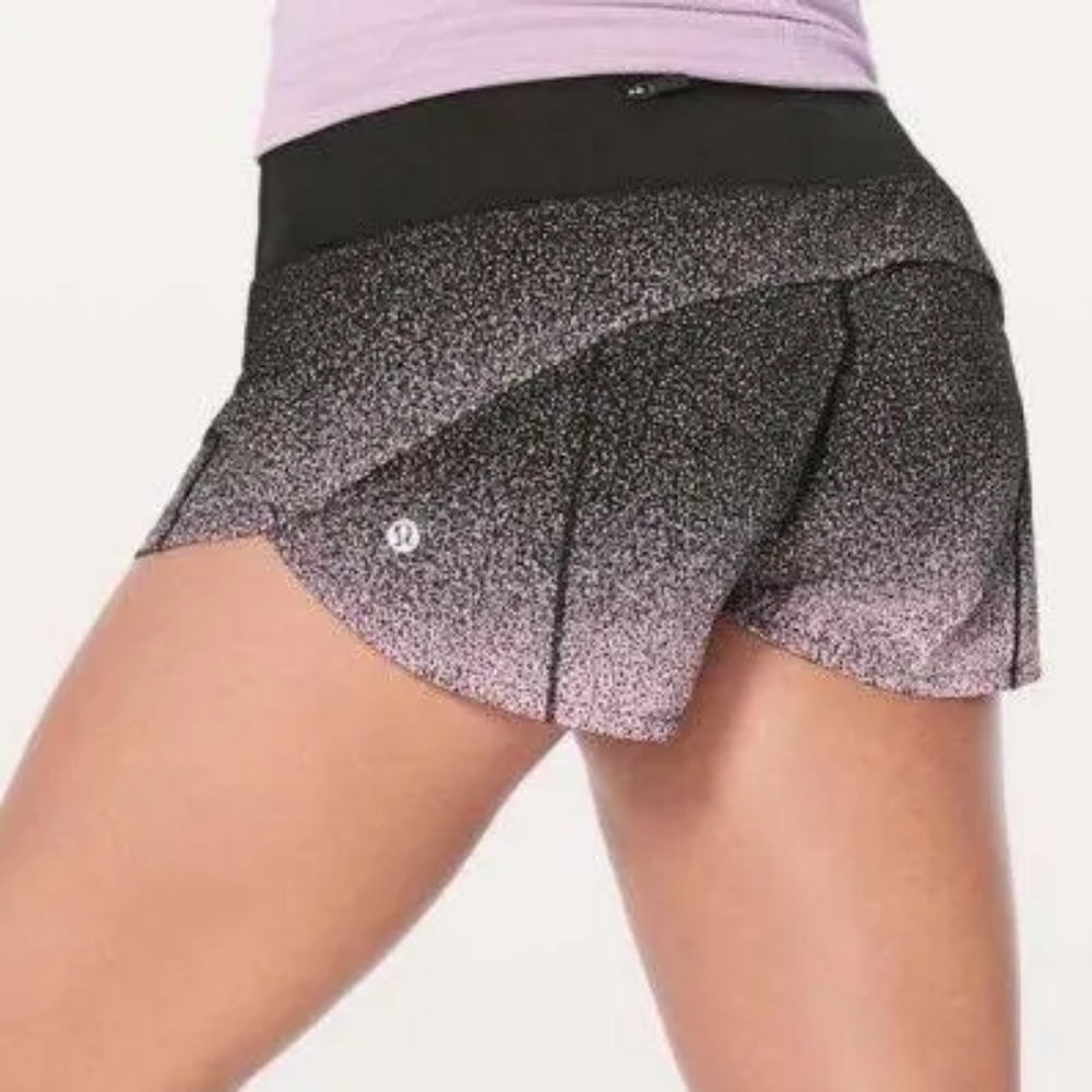 Lululemon Speed Up Low-Rise Lined Short Black Pink Dots